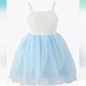 White and Blue Lace Dress